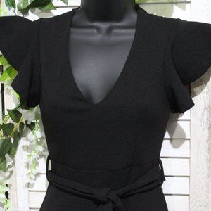 Joe & Elle jumper/romper with v neck & flutter sleeves (1333)